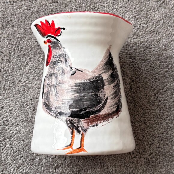 Ceramic Rooster Utensil Holder Vase Made in Italy - Picture 1 of 6